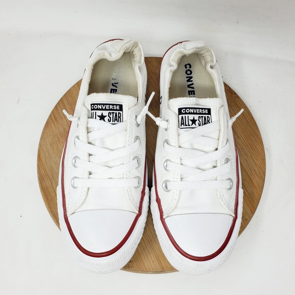 Converse Shoreline Shoes Womens 7 White Slip On Sneakers Cinch Heel